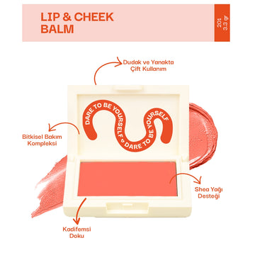 Lip & Cheek Balm - Mercan Rengi Dudak ve Yanak Balmı: Sunset 201